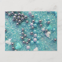 Postal Parques azules claros y corazones amorosos