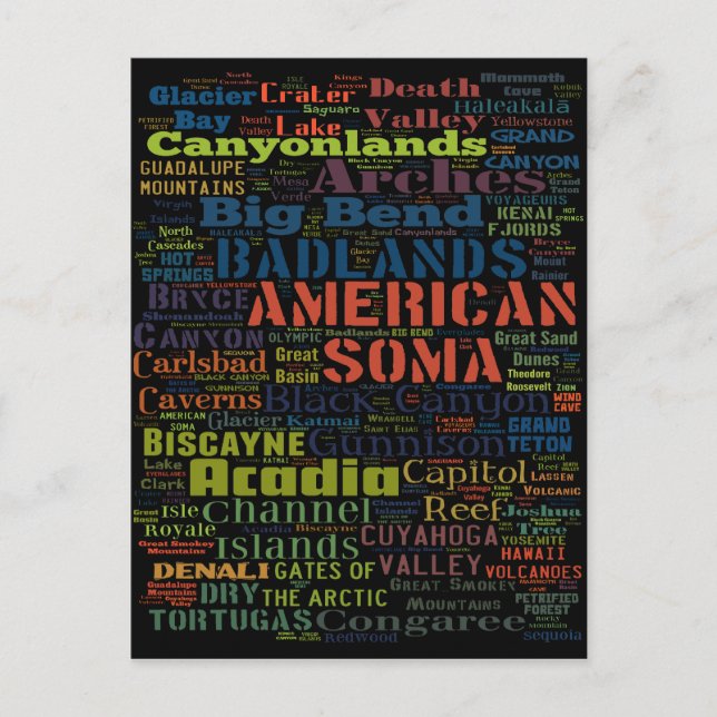 Postal Parques Nacionales de Estados Unidos (Anverso)