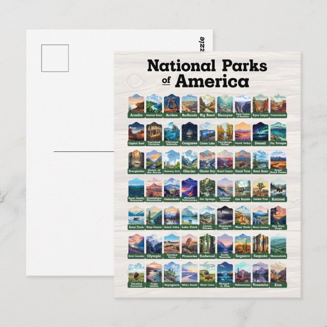 Postal Parques nacionales de los Estados Unidos de Améric (Anverso / Reverso)