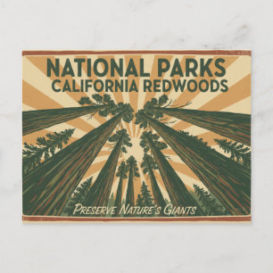 Postal Parques Nacionales de Redwood de California Viaje