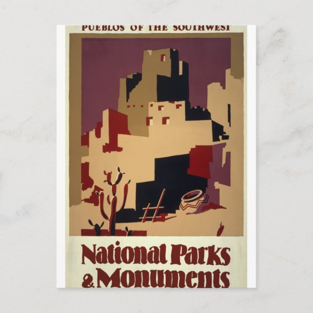 Postal Parques y monumentos nacionales Poster de Viajes V (Anverso)