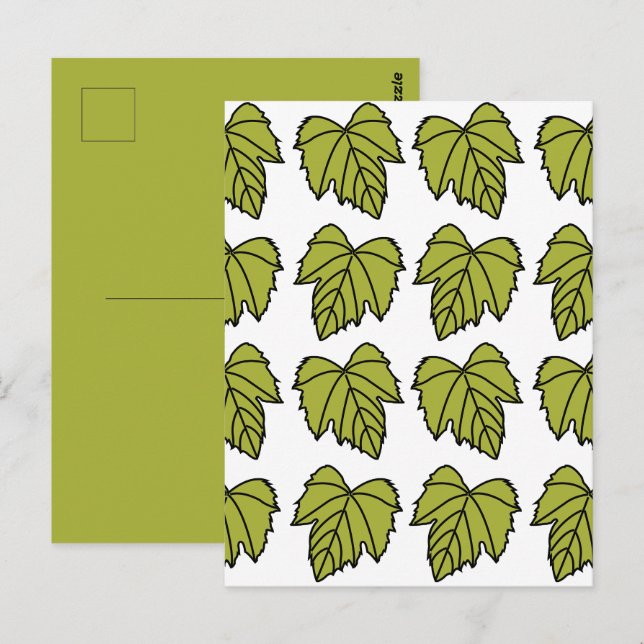Postal Parra Verde Hojas Vides (Anverso / Reverso)