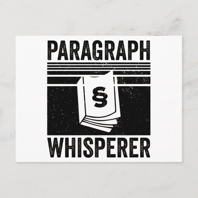 Postal Párrafos Whisperer | Idea de regalo de abogado (Anverso)