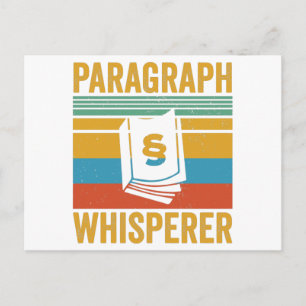 Postal Párrafos Whisperer   Idea de regalo de abogado