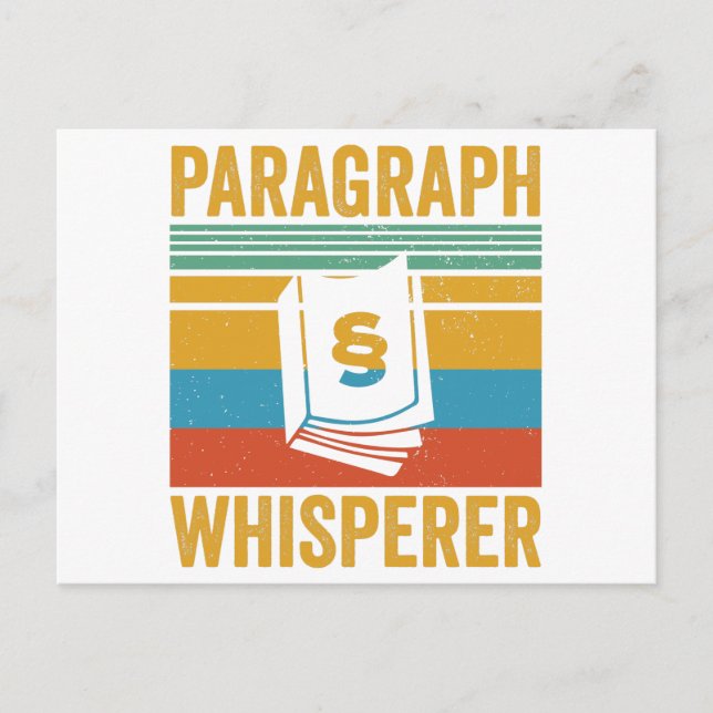 Postal Párrafos Whisperer | Idea de regalo de abogado (Anverso)