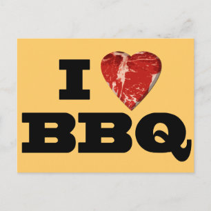 Postal Parrilla de corazón, parrillada divertida en forma