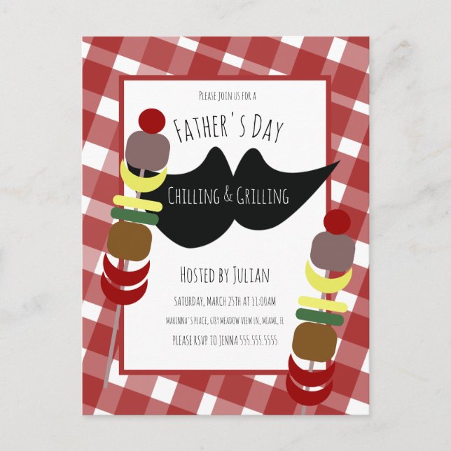 Postal Parrillada escalofriante para picnic del Día del P (Anverso)