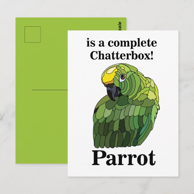 Postal Parrot Bird Chatterbox Funny (Anverso / Reverso)