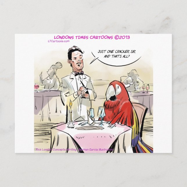 Postal Parrot Fine Dining Funny (Anverso)