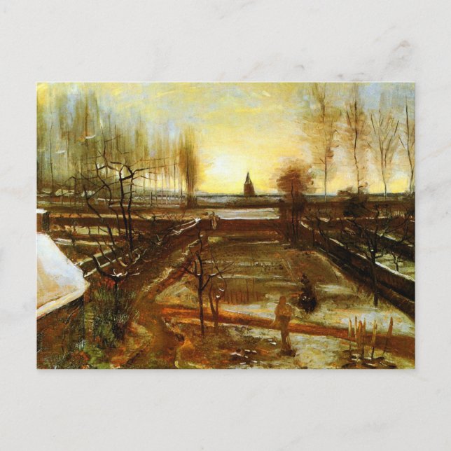 Postal Parsonage Garden in Snow (F67) Van Gogh Bella Arte (Anverso)