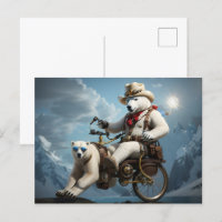 Parte de equitación de oso polar bicicleta animal