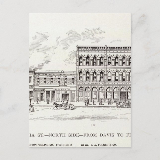 Postal Parte norte de California Davis y Front (Anverso)