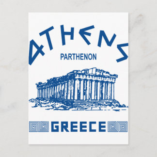 Postal Partenón - Atenas - griego (azul)