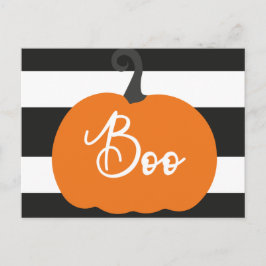 Postal Partido "Boo" de calabaza de Halloween
