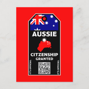 Postal Partido Ciudadanía Australiana Felicitaciones 