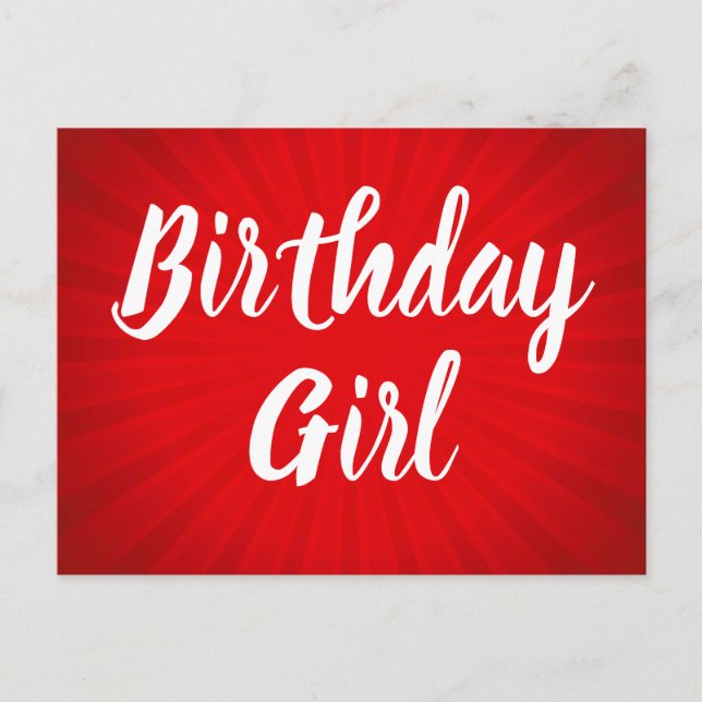 Postal Partido Cumpleaños Red Sunburst (Anverso)