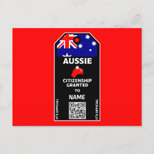 Postal Partido de Ciudadanía Australiana Felicitaciones  