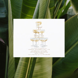 Postal Partido de compromiso blanco de Champagne Tower Go