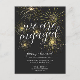 Postal Partido de compromiso de los fuegos artificiales d