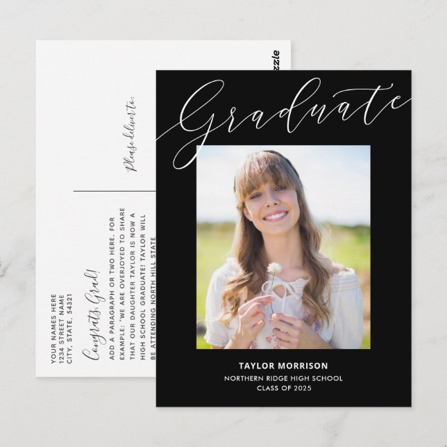 Postal Partido de Graduación de Fotografías 2023 Elegante (Anverso / Reverso)
