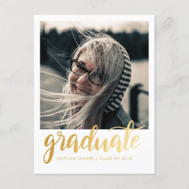 Postal Partido de Graduación de Guión Dorado | Guardar la