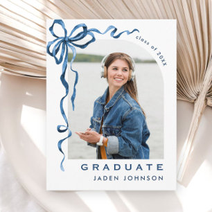 Postal Partido de graduación de la FOTO de la cinta azul