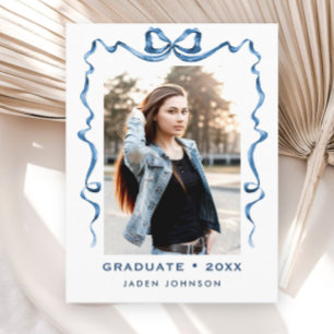 Postal Partido de graduación de la FOTO de la cinta azul