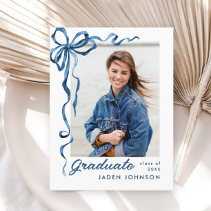 Postal Partido de graduación de la FOTO de la cinta azul 