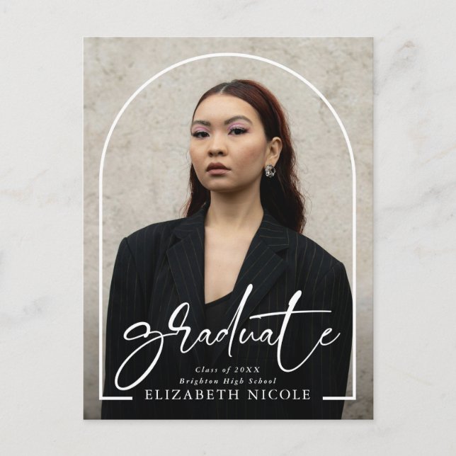 Postal Partido de Graduación del Arco de la Foto de Gradu (Anverso)