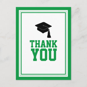 Postal Partido de Graduación Verde y Blanco Gracias