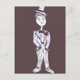 Postal Partido del bachiller Tuxedo Groom