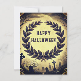Postal Partido Halloween de la Laurel de la Vintage Victo
