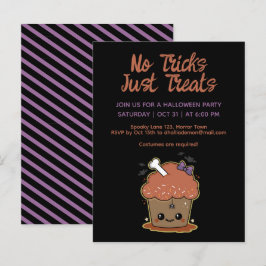 Postal Partido Kawaii Muffin Halloween
