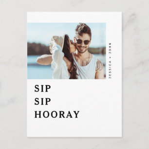 Postal Partido Sip Sip Hooray Engagement Party Invitar Po