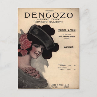 Postal Partitura del tango del vintage