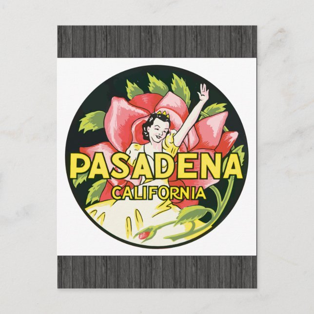 Postal Pasadena California, Vintage (Anverso)