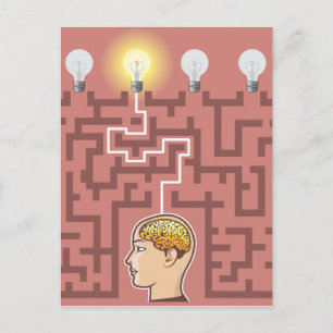 Postal Pasaje de lluvia de ideas de creatividad a través