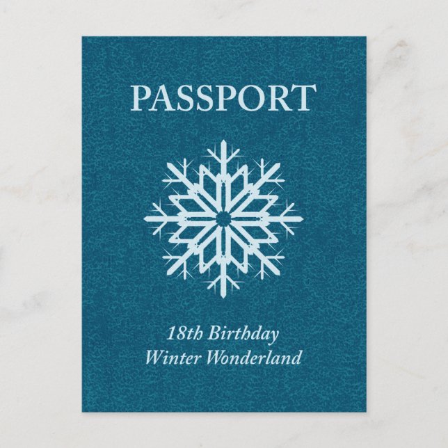 Postal pasaporte invernal de wonderland 18 años (Anverso)