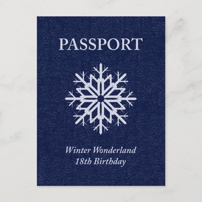 Postal pasaporte invernal de wonderland 18 años (Anverso)