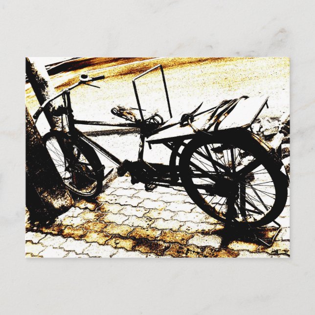 Postal Pasar en bicicleta - vintage (Anverso)