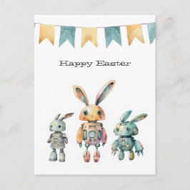 Postal Pascua de Robot Rabbits