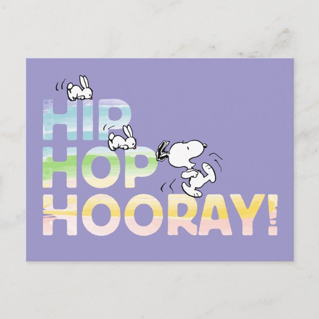 Postal Pascua de Snoopy Hip Hop Hooray (Anverso)