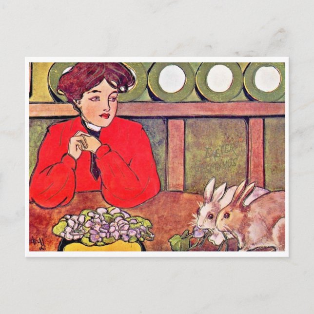 Postal Pascua de Vintage (Anverso)