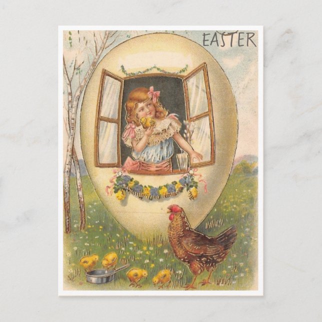 Postal Pascua de Vintage (Anverso)
