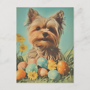Postal Pascua de Yorkshire Terrier Vintage