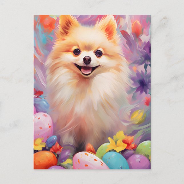 Postal Pascua feliz de Pomerania (Anverso)