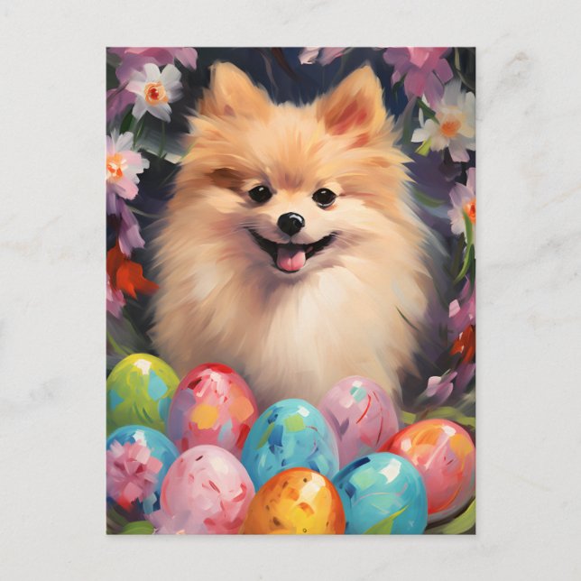 Postal Pascua feliz de Pomerania (Anverso)