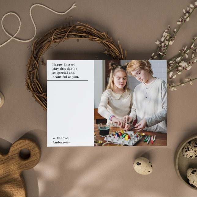 Postal Pascua feliz moderna con foto (Subido por el creador)