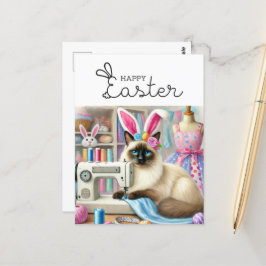 Postal Pascua feliz para los amantes del gato