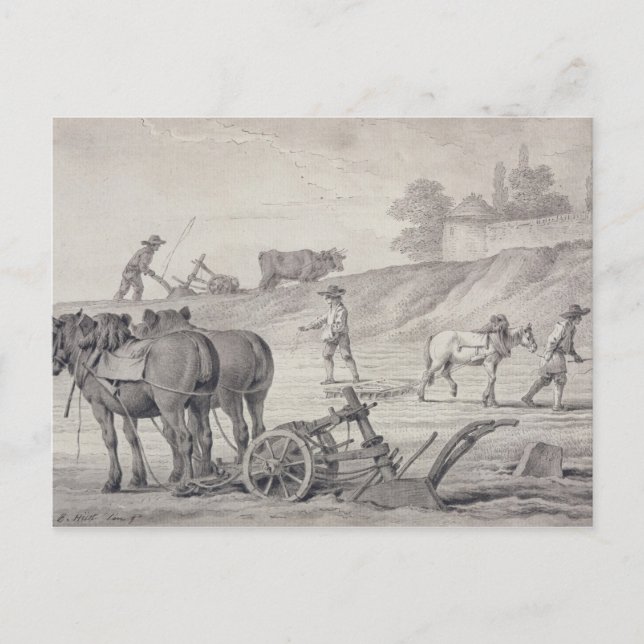 Postal Paseando los campos (Anverso)